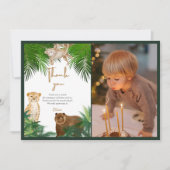 Vier ooit wilde safari 4e verjaardag bedankkaart (Voorkant)