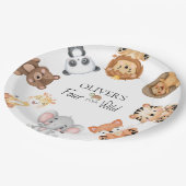 Vier ooit wilde safari 4e verjaardag papieren bordje (Gekanteld)