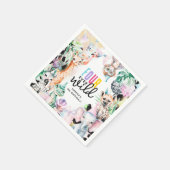 VIER ooit Wilde Safari Dieren 4e Verjaardag Servet (Hoek)