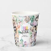 VIER ooit Wilde Safari Dieren Koele 4e Verjaardag Papieren Bekers (Voorkant)