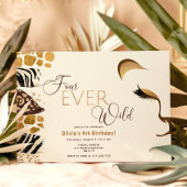 Vier ooit wilde Safari leeuw 4e verjaardag Kaart