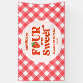 Vier ooit zoete aardbei 4e verjaardag partij spandoek (Verticaal)
