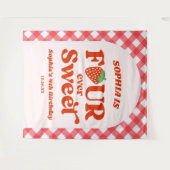 Vier ooit zoete aardbei 4e verjaardag partij wandkleed (Voorkant (horizontaal))