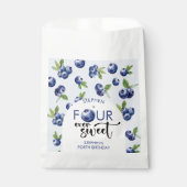 Vier ooit zoete blauwe bessen kinderen verjaardag bedankzakje (Voorkant)