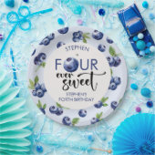 Vier ooit zoete blauwe bessen kinderen verjaardag papieren bordje (Feest)