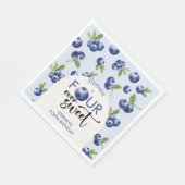 Vier ooit zoete blauwe bessen kinderen verjaardag servet (Hoek)