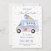 Vier ooit zoete ijsvrachtwagen voor verjaardag kaart (Voorkant)