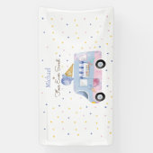 Vier ooit zoete ijsvrachtwagen voor verjaardag spandoek (Verticaal)