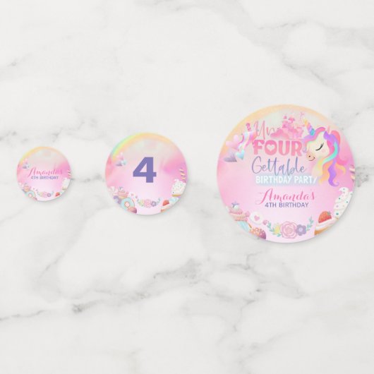 Vier ooit zoete onfeilbaar confetti (Achterkanten)