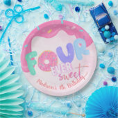 vier ooit zoete Pink Frosting Papieren Bordje (Feest)