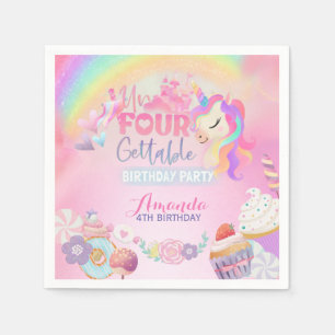 Vier ooit zoete Unfourgettable Square Sticker Servet