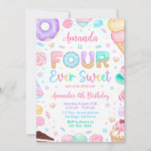 Vier Ooit Zoete Verjaardag Uitnodiging 4e Verjaard (Voorkant)