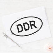 VIER Oost-Duitsland "DDR" Ovale Sticker (Envelop)