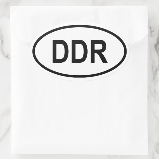 VIER Oost-Duitsland "DDR" Ovale Sticker (Tas)