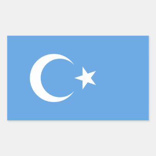 VIER Oost-Turkestan Oeigoerse vlag Rechthoekige Sticker
