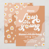 Vier op de vierde verjaardag van het feest Boho Da Kaart (Voorkant / Achterkant)