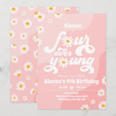 Vier op de vierde verjaardag van het feest Boho Da Kaart (Voorkant / Achterkant)