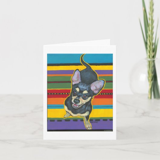 Vier op de vloer op een Serape Kaart (Voorkant)