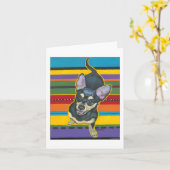 Vier op de vloer op een Serape Kaart (Gele Bloem)