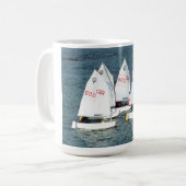 Vier Optimistische boten Koffiemok (Voorkant links)