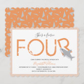 Vier Oranje haaiendieren 4e uitnodiging (Voorkant / Achterkant)