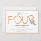 Vier Oranje haaiendieren 4e uitnodiging (Voorkant)