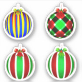 Vier Ornamenten kerst Sticker (Voorkant)