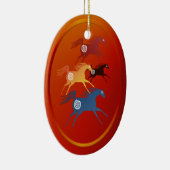 Vier oude paarden ornament_oval keramisch ornament (Rechts)