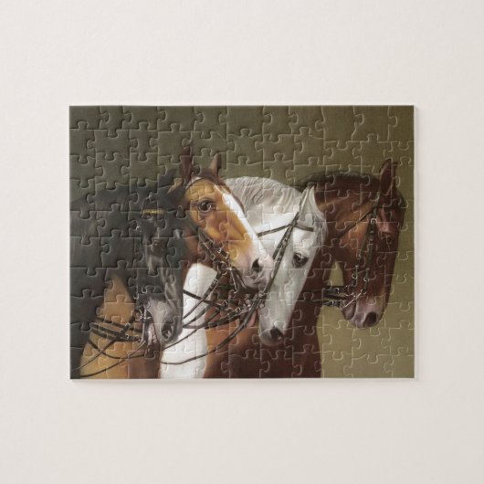 Vier paarden  Art Puzzle Legpuzzel (Horizontaal)