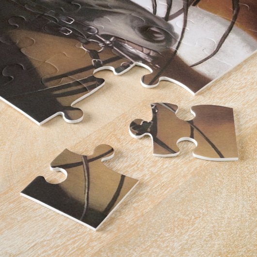 Vier paarden  Art Puzzle Legpuzzel (Zijkant)