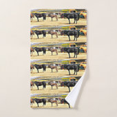 Vier paarden en een Donkey Bathroom-handdoekset Bad Handdoek (Handdoek)