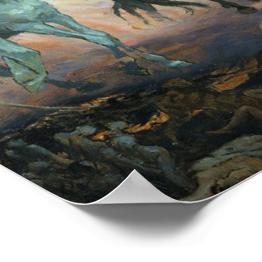 Vier paarden van Apocalyps door Viktor Vasnetsov Poster (Hoek)