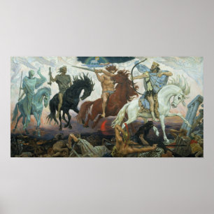 Vier paarden van Apocalyps door Viktor Vasnetsov Poster