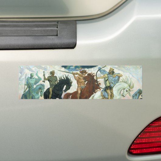 Vier paarden van Apocalyps van Vasnetsov (1887) Bumpersticker (Op auto)