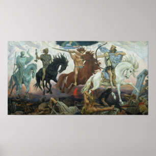Vier paarden van de Apocalyps 1887 schilderen door Poster