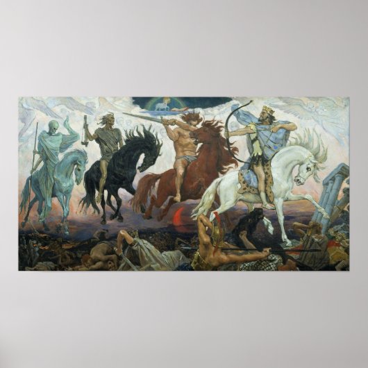 Vier paarden van de Apocalyps 1887 schilderen door Poster (Voorkant)