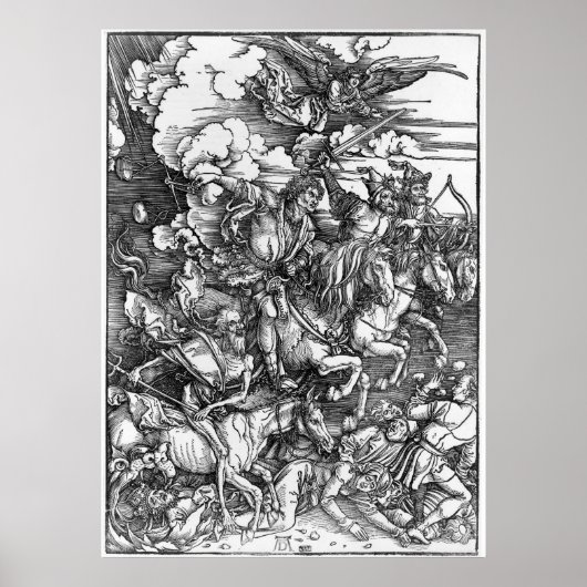Vier paarden van de Apocalyps - Albrecht Durer - Poster (Voorkant)