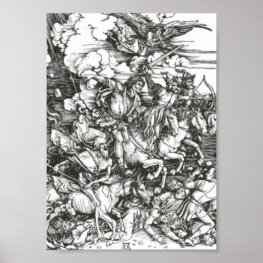 Vier paarden van de Apocalyps, Albrecht Dürer Poster (Voorkant)
