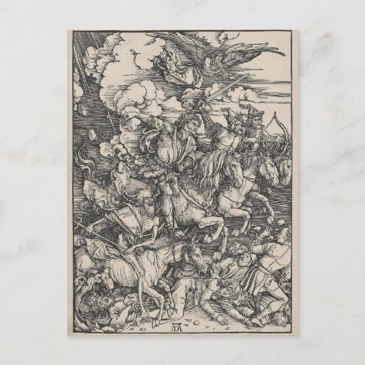 Vier paarden van de Apocalyps van Durer Briefkaart (Voorkant)