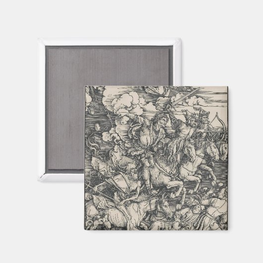 Vier paarden van de Apocalyps van Durer Magneet (Voorkant / Achterkant)