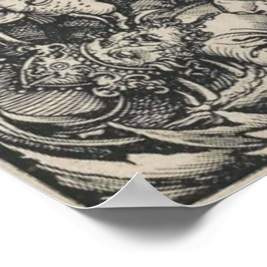 Vier paarden van de Apocalyps van Durer Poster (Hoek)