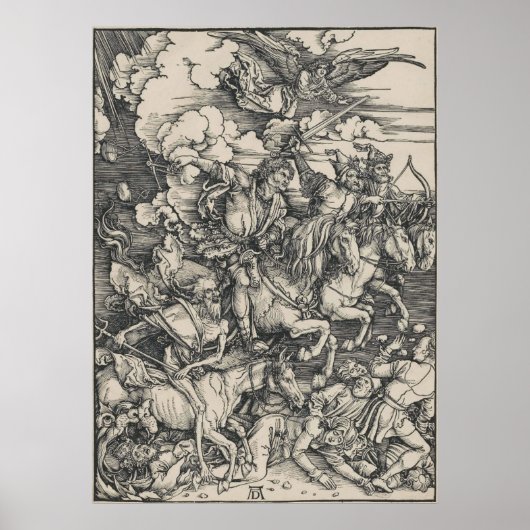 Vier paarden van de Apocalyps van Durer Poster (Voorkant)