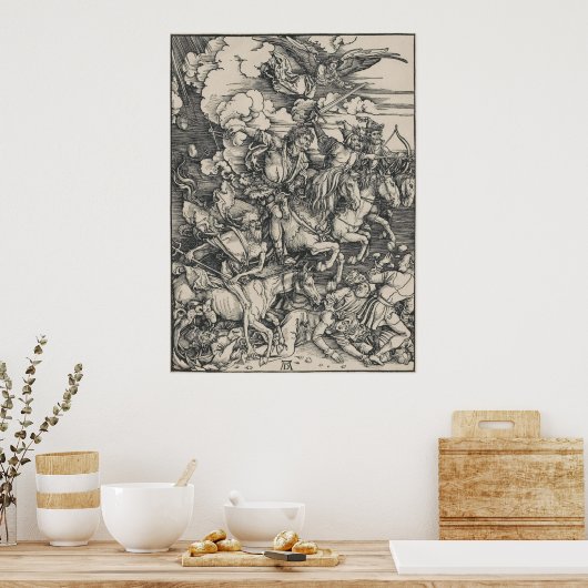 Vier paarden van de Apocalyps van Durer Poster (Keuken)