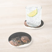 Vier paarden zandsteen onderzetter (Zijkant)