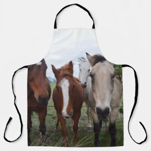 Vier paardenrassen, full print Schort