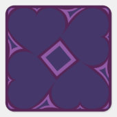 Vier Paarse harten patroon Vierkante Sticker (Voorkant)