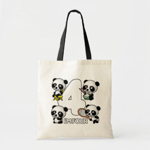 VIER PANDAS-tas - kies stijl en kleur Tote Bag