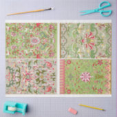 Vier paneel bloemmotief tissuepapier (Craft)