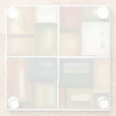 Vier panelverf van Jennifer Goldberger Glazen Onderzetter (Achterkant)