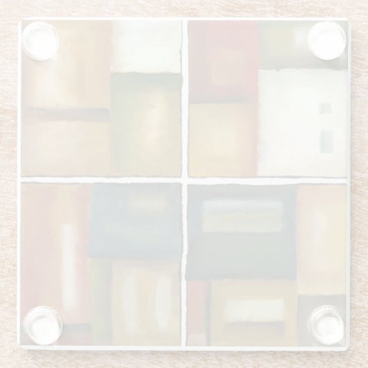 Vier panelverf van Jennifer Goldberger Glazen Onderzetter (Achterkant)